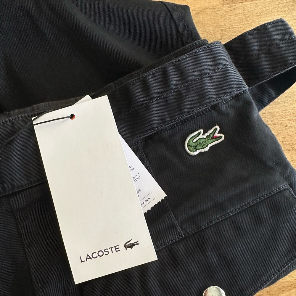 Lacoste black cinch belt trousers